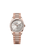 Rolex - Day-Date 36 Everose Gold - Baguette / Silver - Baguette / President — Ref. 128395TBR