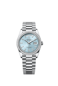 Rolex Day-Date 36 Platinum - Diamond / Ice Blue - Diamond / President — Ref. 128396TBR