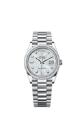 Rolex - Day-Date 36 Platinum - Baguette / President — Ref. 128396TBR