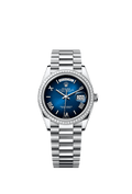 Rolex - Day-Date 36 Platinum - Baguette / Blue Ombr̩ - Roman / President — Ref. 128396TBR