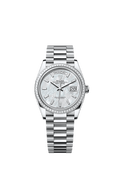 Rolex - Day-Date 36 Platinum - Baguette / MOP - Baguette / President — Ref. 128396TBR