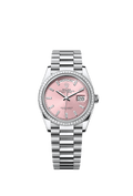 Rolex - Day-Date 36 Platinum - Baguette / Pink - Baguette / President — Ref. 128396TBR