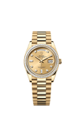 Rolex - Day-Date 36 Yellow Gold - Baguette / Champagne - Diamond / President — Ref. 128398TBR