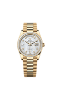 Rolex - Day-Date 36 Yellow Gold - Baguette / MOP - Diamond / President — Ref. 128398TBR