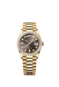 Rolex - Day-Date 36 Yellow Gold - Baguette / Dark Grey - Diamond / President — Ref. 128398TBR