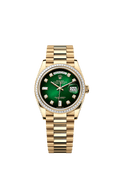 Rolex - Day-Date 36 Yellow Gold - Baguette / Green Ombr̩ - Diamond/ President — Ref. 128398TBR