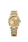 Rolex - Day-Date 36 Yellow Gold - Baguette / Champagne / President — Ref. 128398TBR