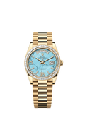 Rolex - Day-Date 36 Yellow Gold - Baguette / Turquoise / President — Ref. 128398TBR
