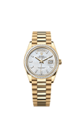 Rolex - Day-Date 36 Yellow Gold - Baguette / MOP - Baguette / President — Ref. 128398TBR