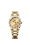 Rolex - Day-Date 36 Yellow Gold - Baguette / Champagne - Baguette / President — Ref. 128398TBR
