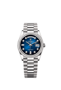 Rolex - Day-Date 36 White Gold - Baguette / Blue Ombr̩ - Diamond / President — Ref. 128399TBR