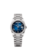 Rolex - Day-Date 36 White Gold - Baguette / Blue Ombr̩ - Roman / President — Ref. 128399TBR