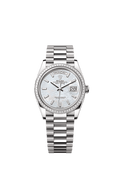Rolex - Day-Date 36 White Gold - Baguette / MOP - Baguette / President — Ref. 128399TBR