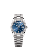 Rolex - Day-Date 36 White Gold - Baguette / Bright Blue - Baguette / President — Ref. 128399TBR