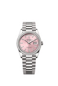 Rolex - Day-Date 36 White Gold - Baguette / Pink - Baguette / President — Ref. 128399TBR