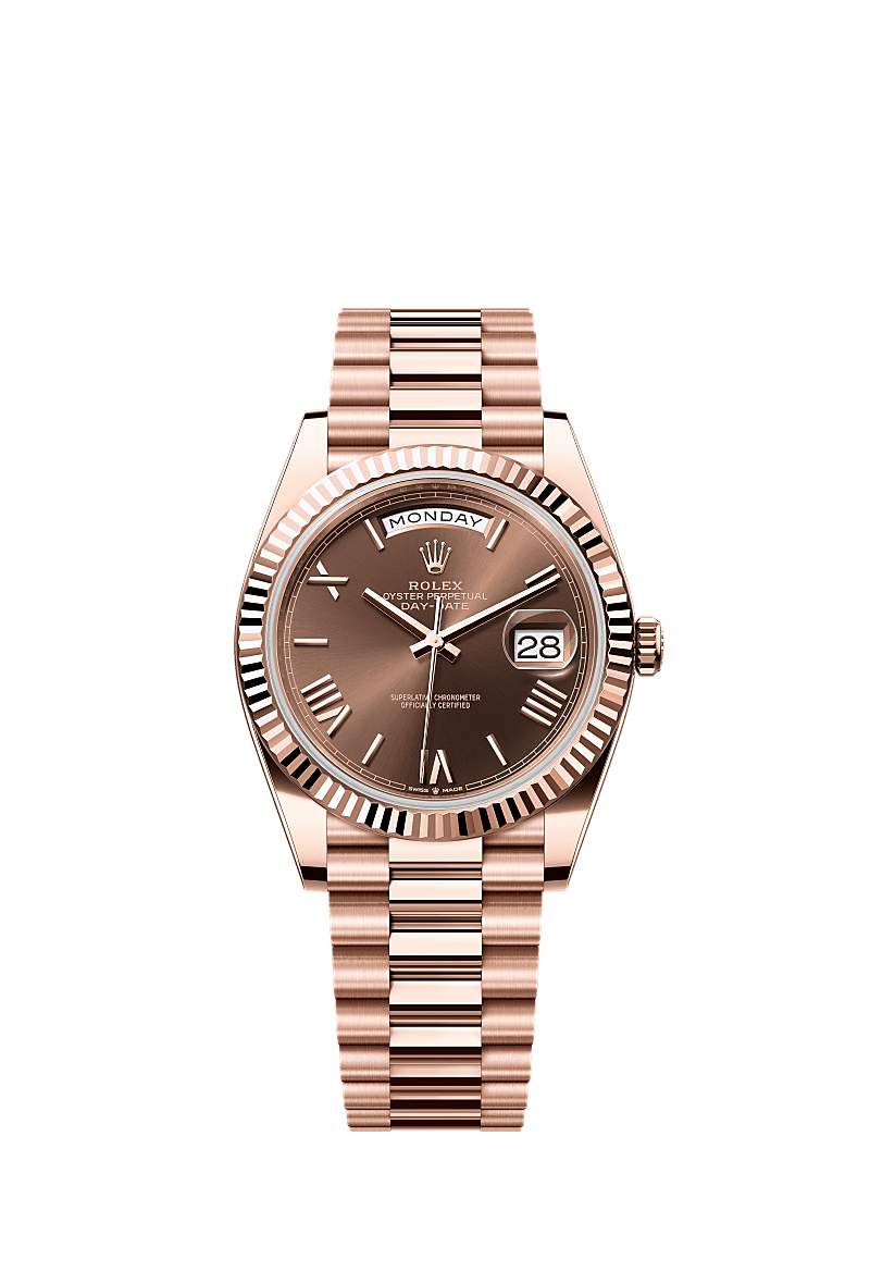 Rolex Day-Date 40 Everose / Chocolate - Roman — Ref. 228235