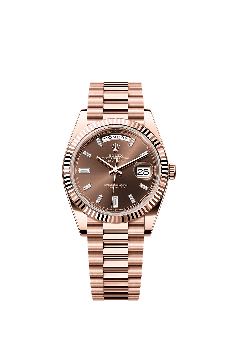 Rolex Day-Date 40 Everose / Chocolate - Diamond — Ref. 228235
