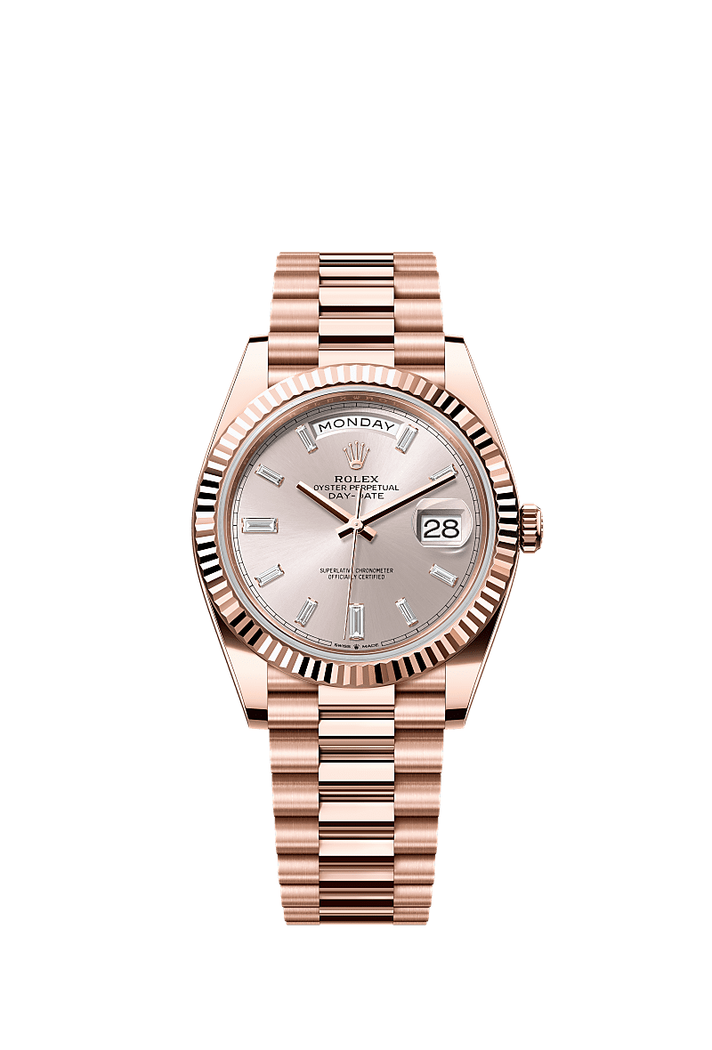 Rolex Day-Date 40 Everose / Sundust - Diamond — Ref. 228235