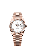 Rolex Day-Date 40 Everose / White - Roman — Ref. 228235