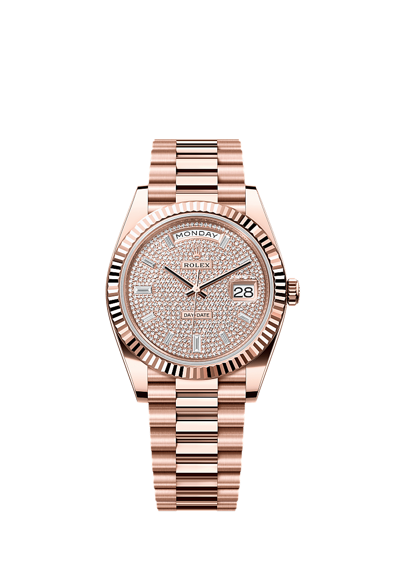 Rolex Day-Date 40 Everose / Paved — Ref. 228235