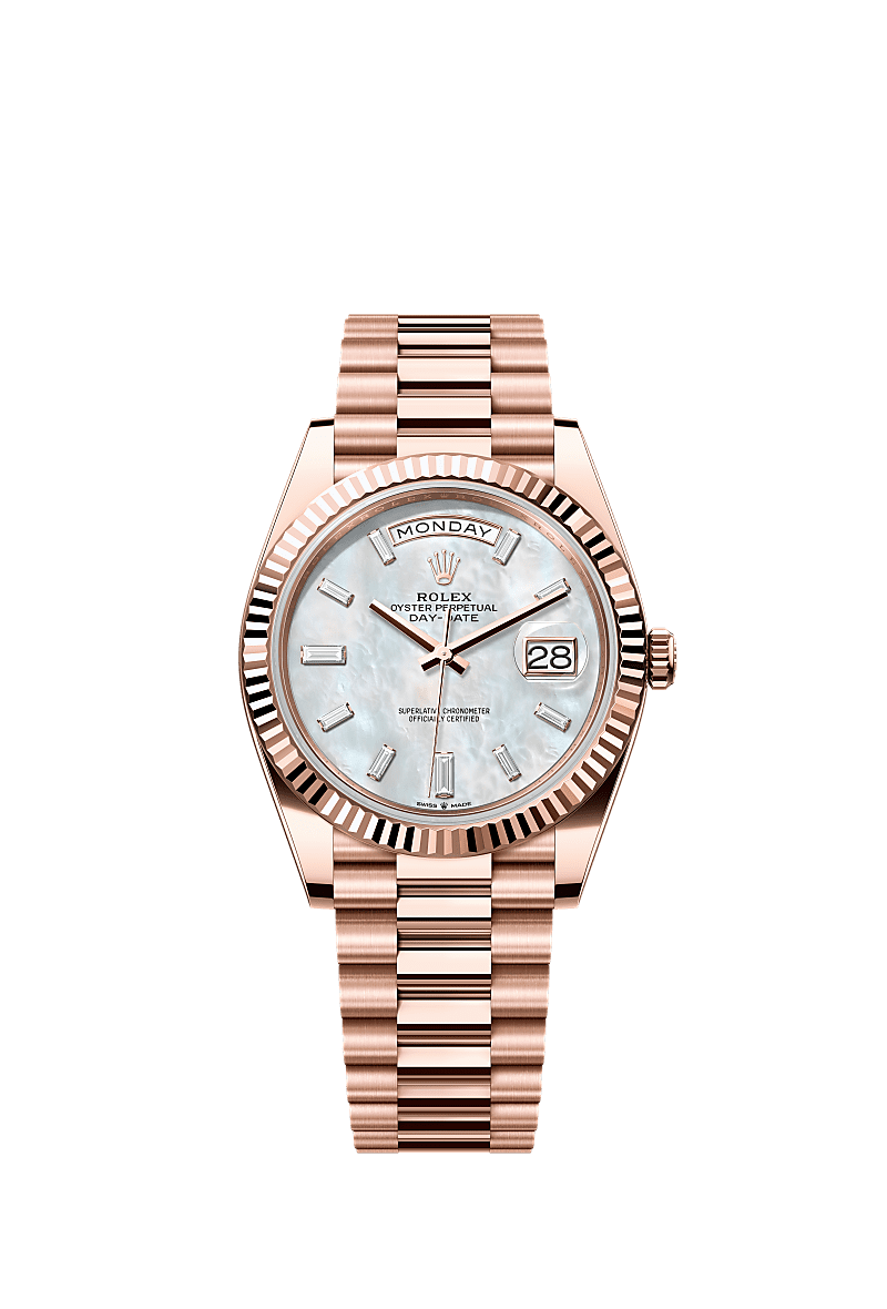 Rolex - Day-Date 40 Everose / MOP - Baguette — Ref. 228235