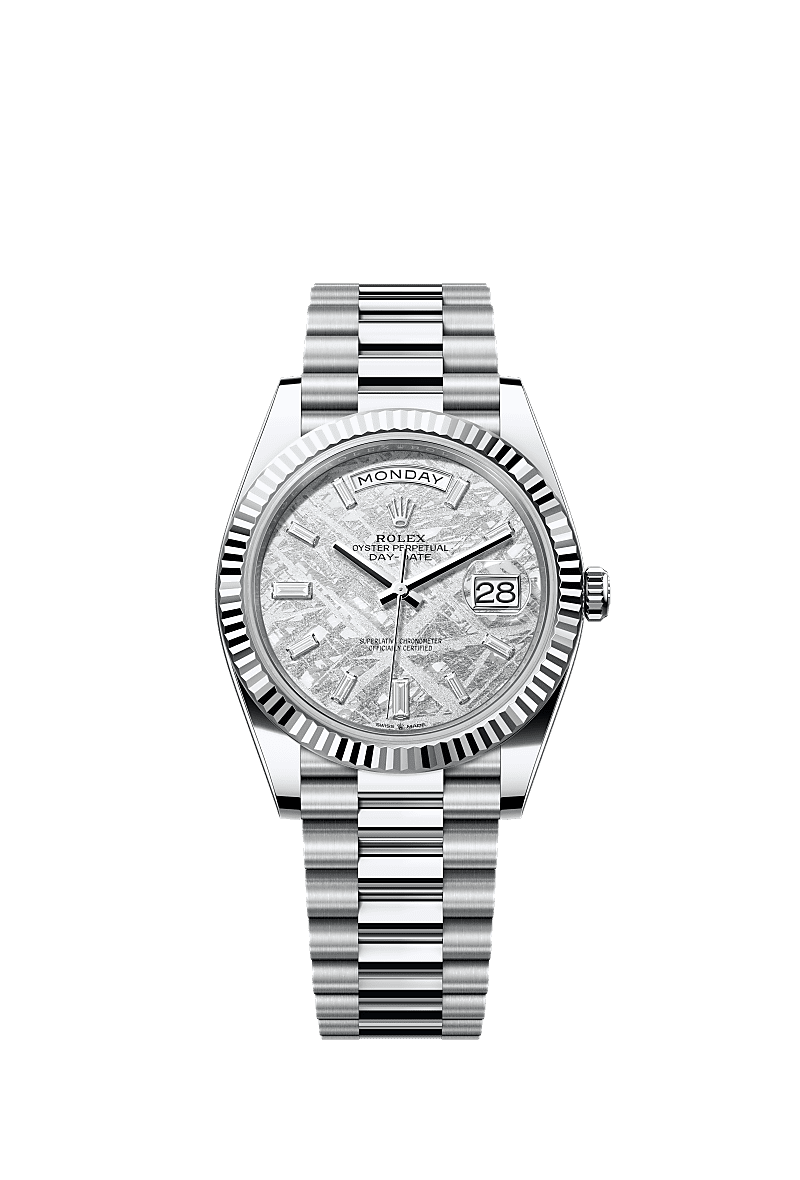 Rolex Day-Date 40 Platinum - Fluted / Meteorite — Ref. 228236