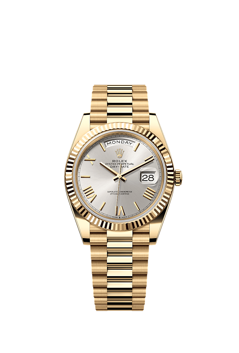 Rolex Day-Date 40 Yellow Gold / Silver - Roman — Ref. 228238