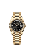 Rolex Day-Date 40 Yellow Gold / Black - Diamond — Ref. 228238