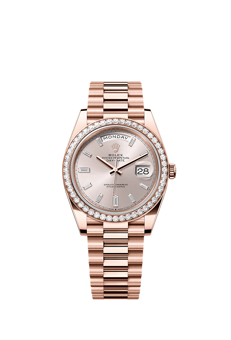 Rolex - Day-Date 40 Everose / Diamond / Grey - Diamond — Ref. 228345RBR