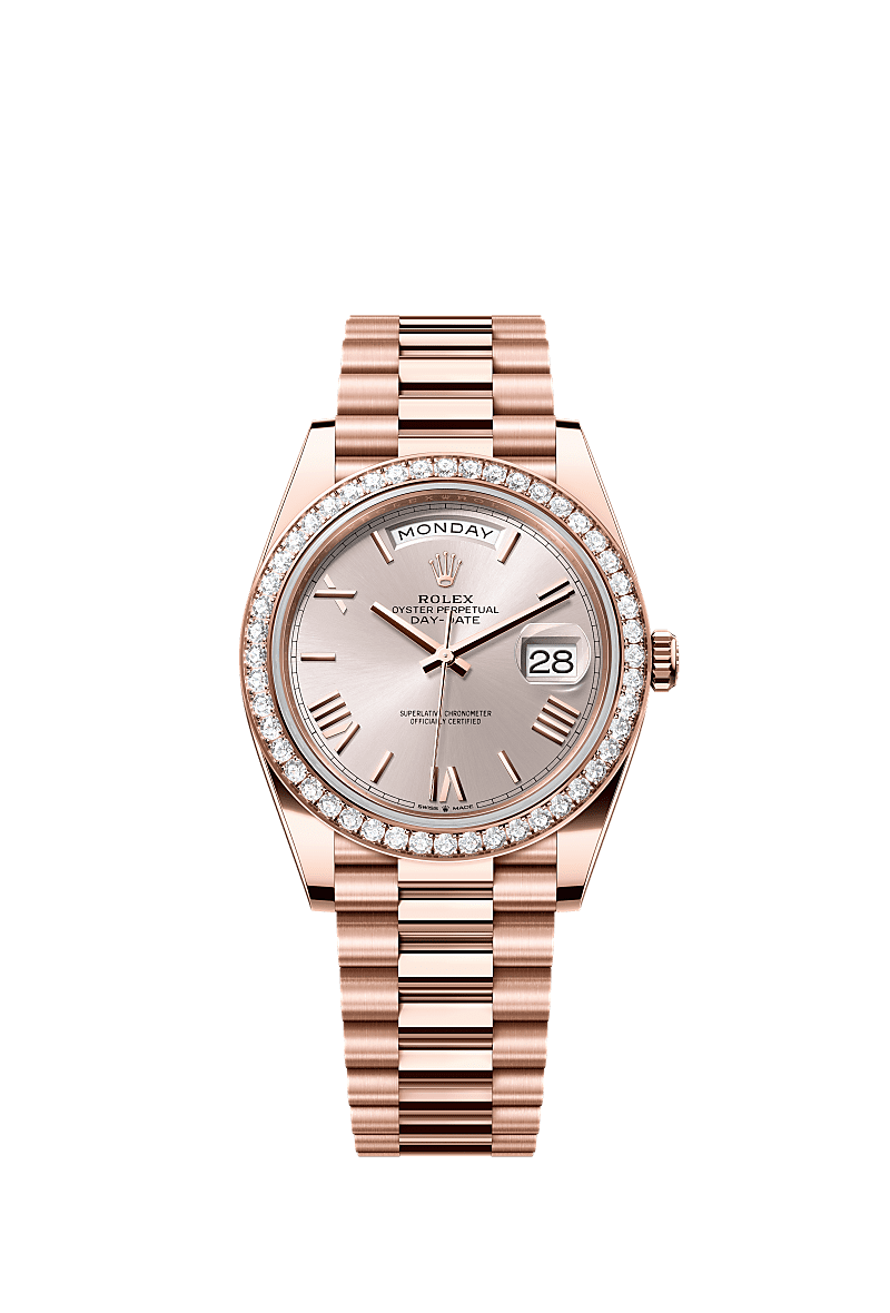 Rolex - Day-Date 40 Everose / Diamond / Sundust - Roman — Ref. 228345RBR