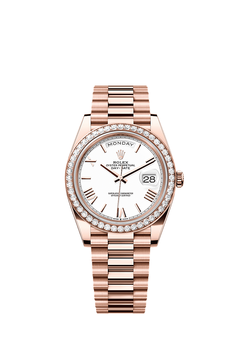 Rolex - Day-Date 40 Everose / Diamond / White - Roman — Ref. 228345RBR