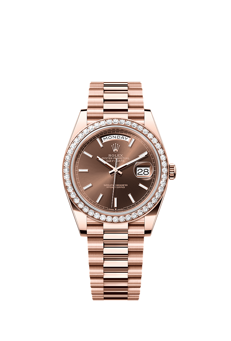 Rolex - Day-Date 40 Everose - Diamond / Chocolate — Ref. 228345RBR