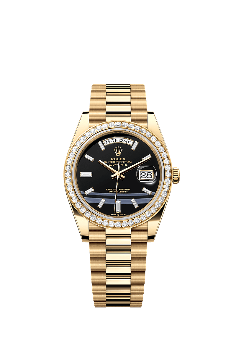 Rolex Day-Date 40 Yellow Gold - Diamond / Onyx — Ref. 228348RBR