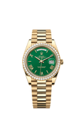 Rolex Day-Date 40 Yellow Gold - Diamond / Green - Roman — Ref. 228348RBR