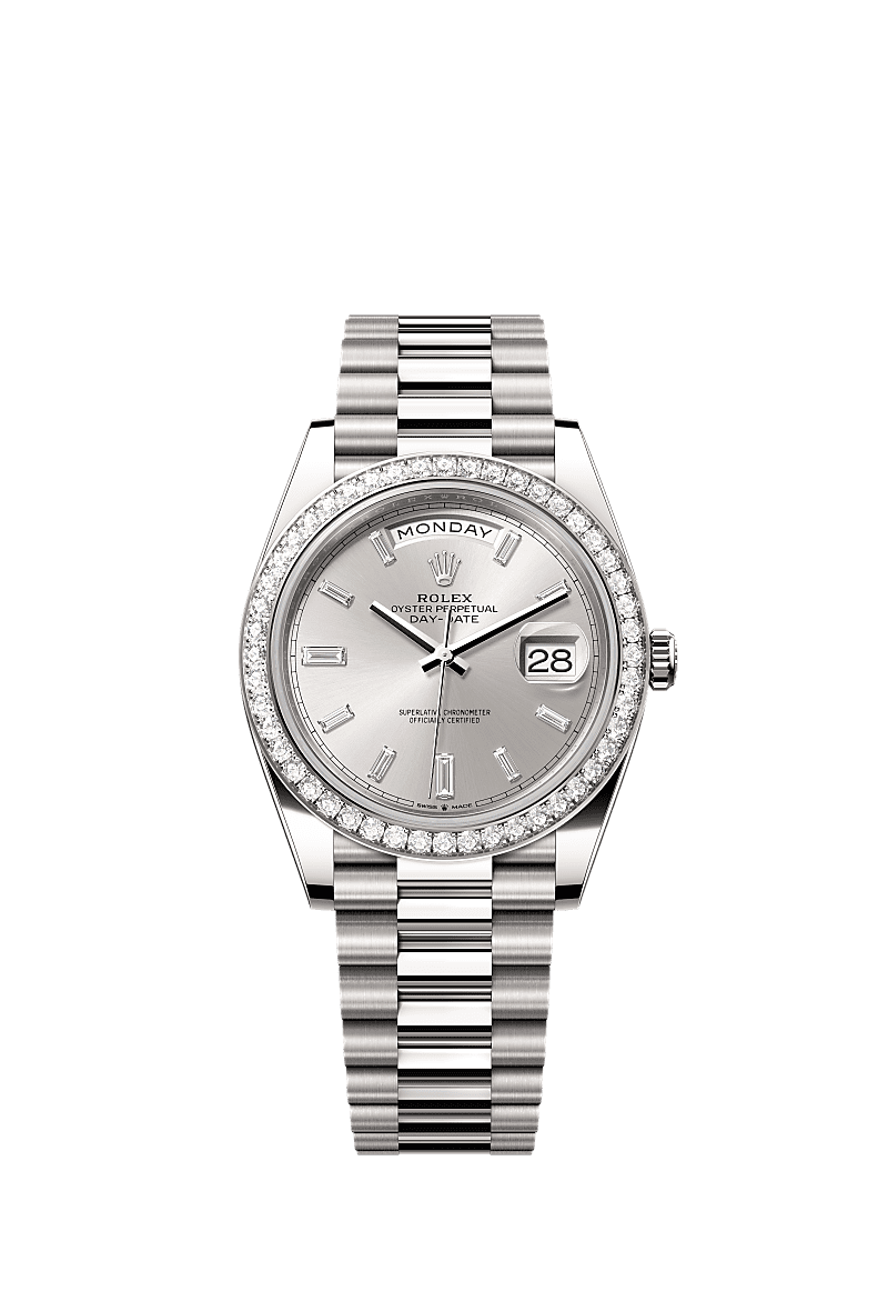 Rolex - Day-Date 40 White Gold / Diamond / Silver Diamonds — Ref. 228349RBR