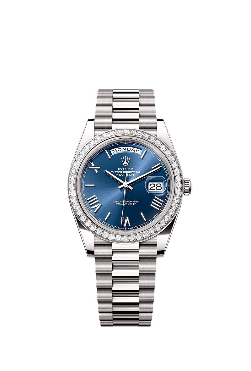 Rolex - Day-Date 40 White Gold / Diamond / Blue Roman — Ref. 228349RBR