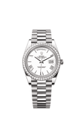 Rolex - Day-Date 40 White Gold / Diamond / White Roman — Ref. 228349RBR