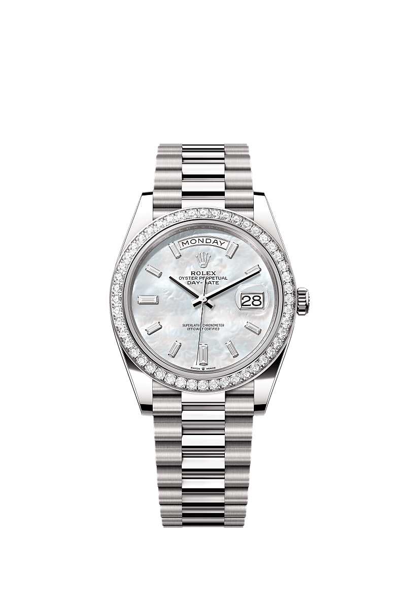 Rolex - Day-Date 40 White Gold - Diamond / MOP - Baguette — Ref. 228349RBR