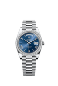 Rolex - Day-Date 40 Platinum Baguette / Blue Roman — Ref. 228396TBR