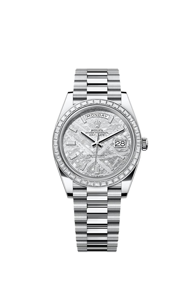 Rolex - Day-Date 40 Platinum Baguette / Meteorite Baguette — Ref. 228396TBR