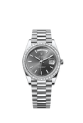 Rolex - Day-Date 40 Platinum / Baguette / Grey — Ref. 228396TBR