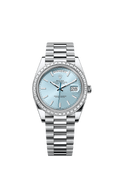Rolex - Day-Date 40 Platinum - Baguette / Ice Blue — Ref. 228396TBR