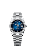 Rolex Day-Date 40 Platinum - Blue / President — Ref. 228396TBR