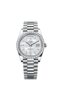 Rolex - Day-Date 40 Platinum - Baguette / MOP - Baguette — Ref. 228396TBR