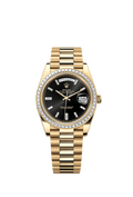 Rolex - Day-Date 40 Yellow Gold / Baguette / Black Diamonds — Ref. 228398TBR