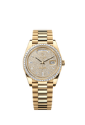 Rolex Day-Date 40 Yellow Gold - Baguette / Paved — Ref. 228398TBR