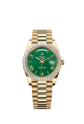 Rolex Day-Date 40 Yellow Gold - Diamond / Green - Roman — Ref. 228398TBR