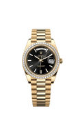 Rolex - Day-Date 40 Yellow Gold - Baguette / Black — Ref. 228398TBR