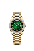 Rolex - Day-Date 40 Yellow Gold - Baguette / Green Ombr̩ — Ref. 228398TBR