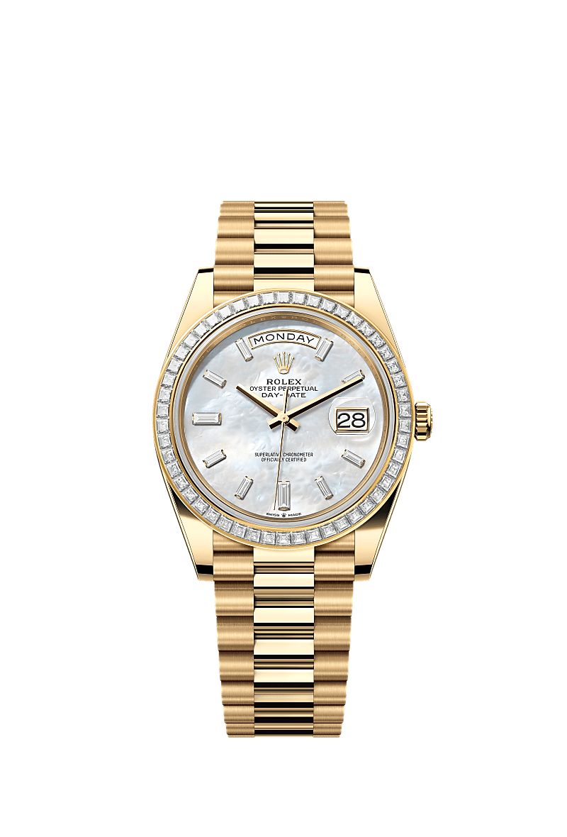 Rolex - Day-Date 40 Yellow Gold - Baguette / MOP - Baguette — Ref. 228398TBR